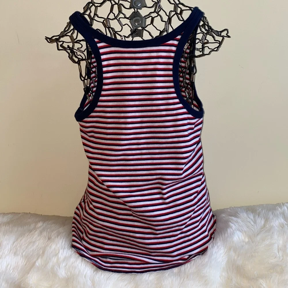 J. Crew American Stripe Racer Back Ribbed Tank Size XL